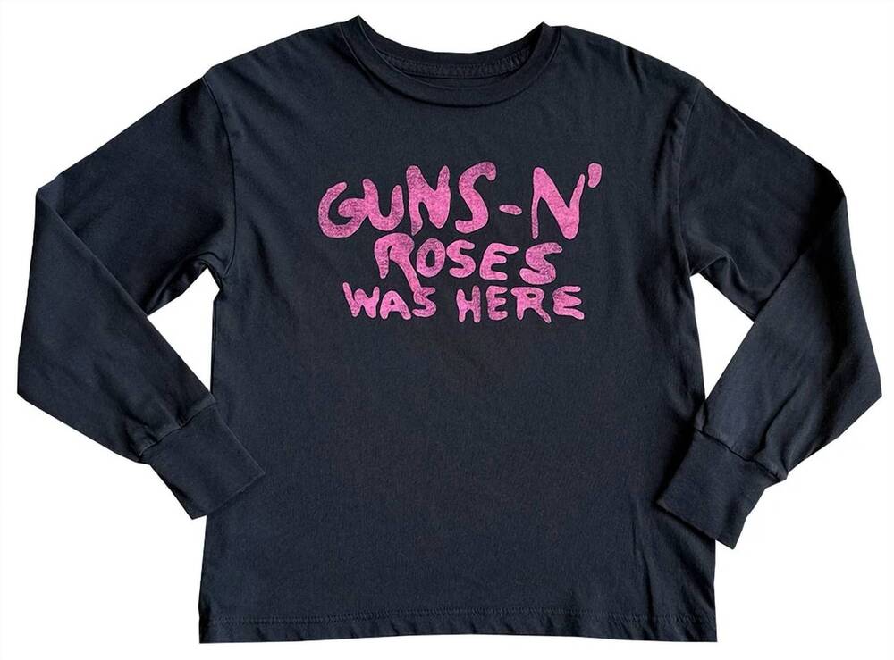 NEW ROWDY SPROUT kid's guns n' roses organic long sleeve tee in black